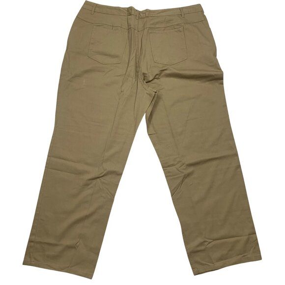 Woman Within Natural Fit 28T Khaki Cotton Pants - Picture 2 of 5